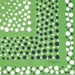 FOULARD IN SETA 65 VERDE OLIVA Eleganza a pois