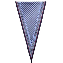 FOULARD ROMBO IN SETA AZZURRO Microfantasia fiore