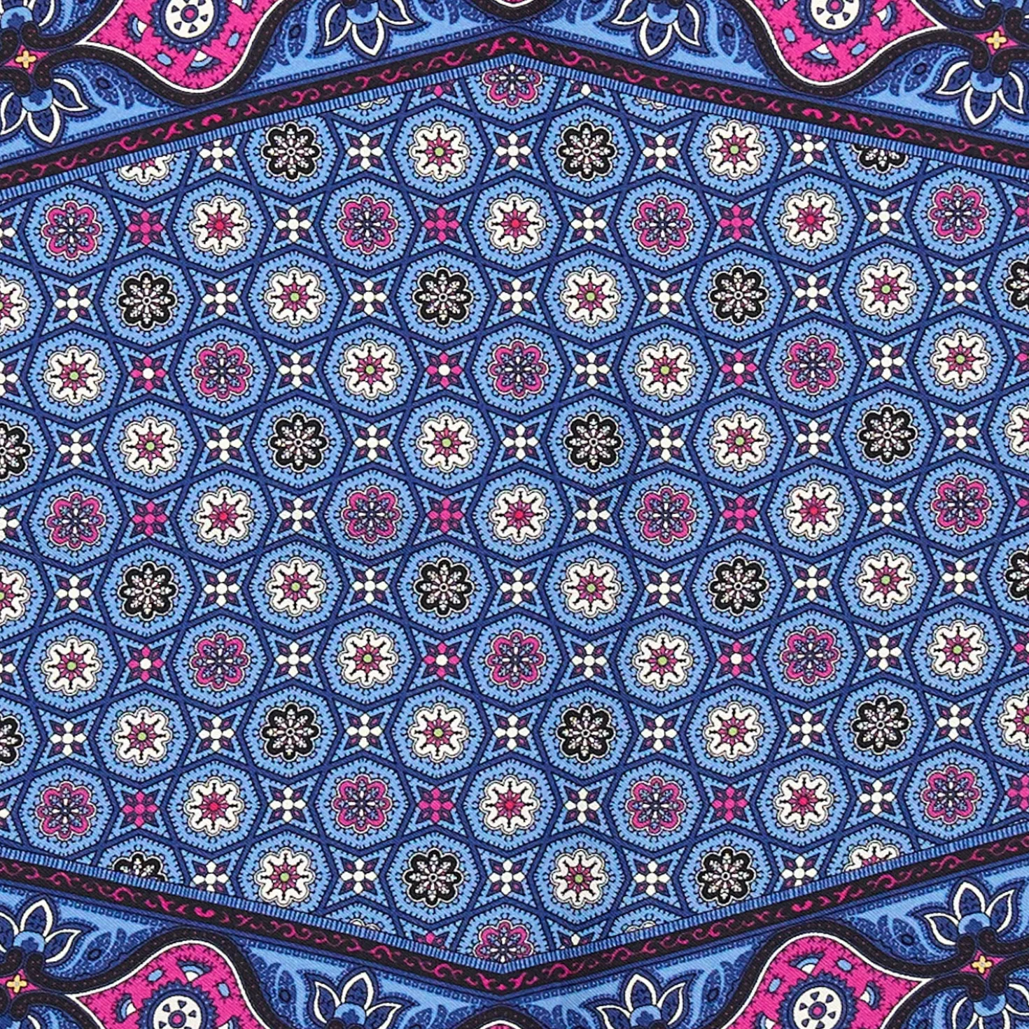 FOULARD ROMBO IN SETA AZZURRO POLVERE Microfantasia fiore