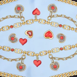 FOULARD ROMBO IN SETA AZZURRO Collezione san valentino