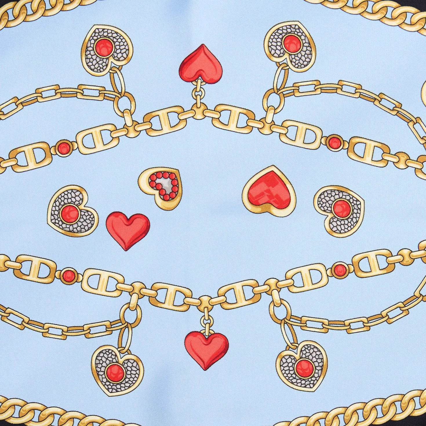 FOULARD ROMBO IN SETA AZZURRO Collezione san valentino