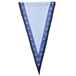 FOULARD ROMBO IN SETA BLU Microfantasia fiore