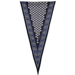 FOULARD ROMBO IN SETA BLU SCURO Microfantasia fiore