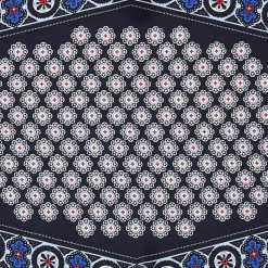 FOULARD ROMBO IN SETA BLU SCURO Microfantasia fiore