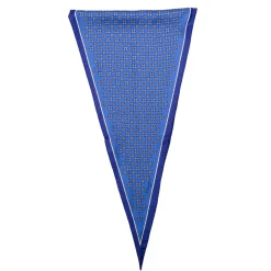 FOULARD ROMBO IN SETA BLU Microfantasia fiore