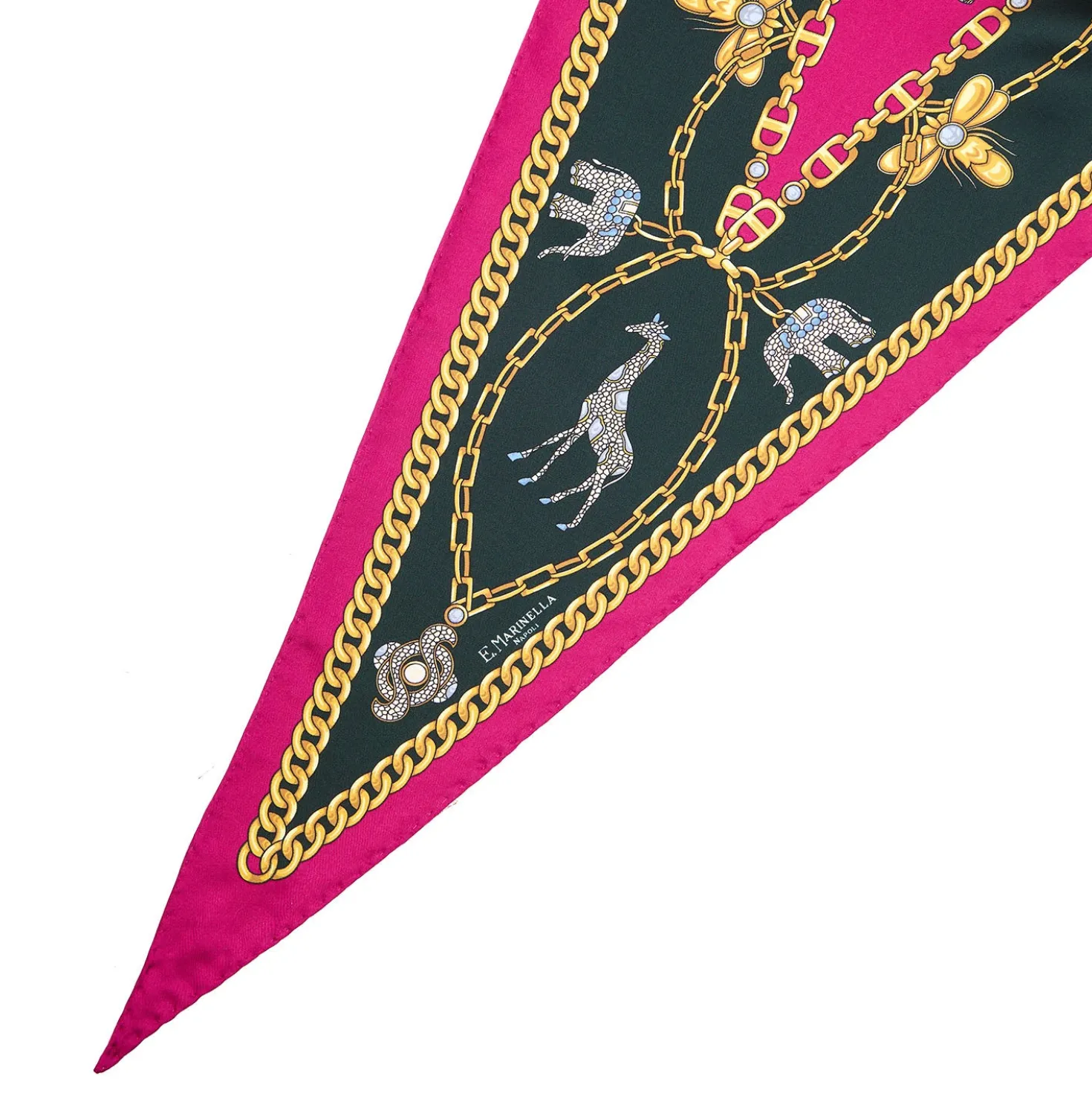 FOULARD ROMBO IN SETA FUCSIA Collezione lucky charm