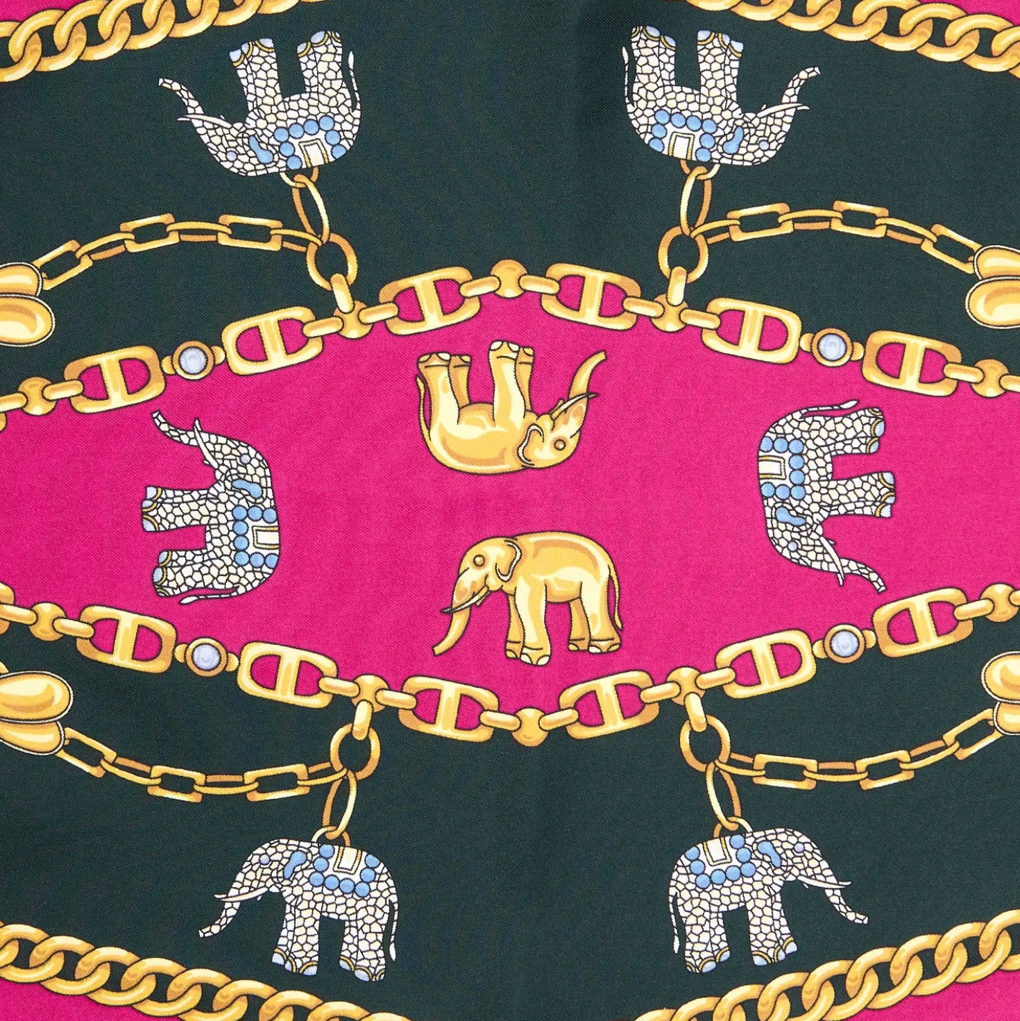 FOULARD ROMBO IN SETA FUCSIA Collezione lucky charm