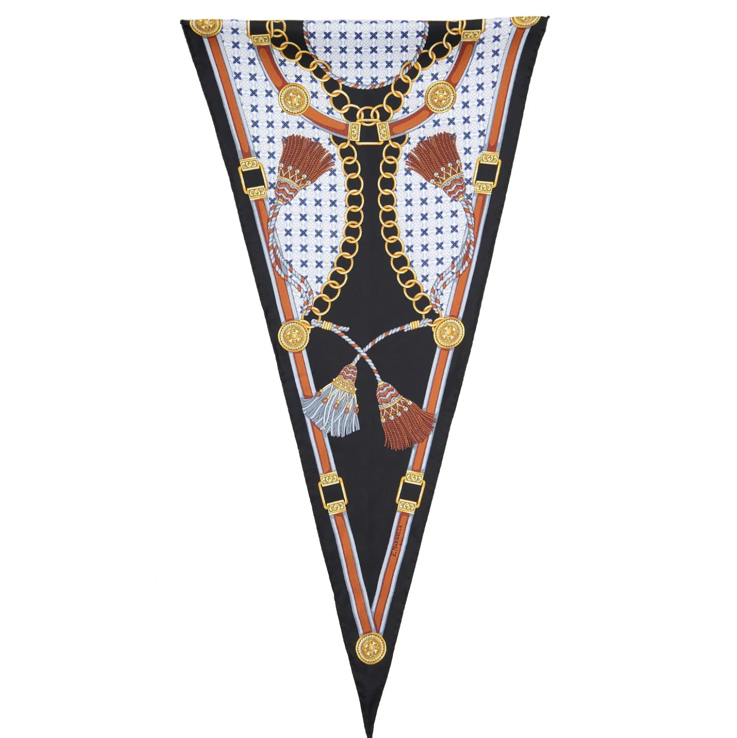 FOULARD ROMBO IN SETA NERO Collezione lucky charm