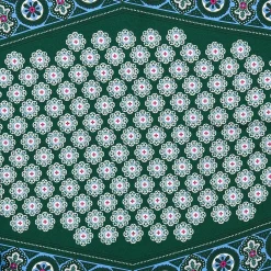 FOULARD ROMBO IN SETA VERDE SCURO Microfantasia fiore