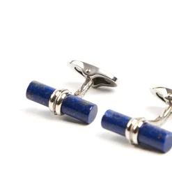 GEMELLI DA POLSO BARRETTA CON LAPIS In argento
