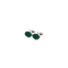 GEMELLI DA POLSO IN ARGENTO VERDECon microfantasia fiore