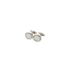 GEMELLI DA POLSO IN ARGENTO BIANCO Con microfantasia fiore