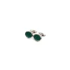 GEMELLI DA POLSO IN ARGENTO VERDECon microfantasia fiore