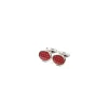 GEMELLI DA POLSO IN ARGENTO BORDEAUXCon microfantasia fiore