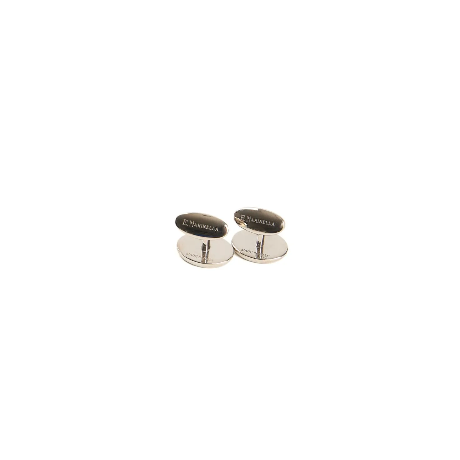 GEMELLI DA POLSO IN ARGENTO AZZURRO Con microfantasia fiore