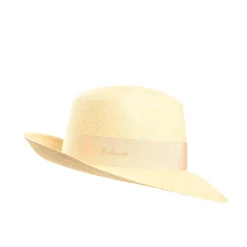 PANAMA MODELLO AMEDEO DETTAGLI IN SETA ARANCIO, 56 CM E. marinella x borsalino