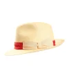PANAMA MODELLO FEDERICO CON CINTA IN SETA ROSSA, 58 CM E. marinella x borsalino