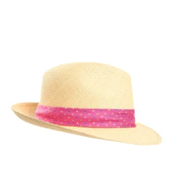 PANAMA MODELLO FEDERICO CON CINTA IN SETA FUCSIA, 56 CM E. marinella x borsalino