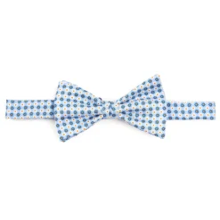 PAPILLON ANNODATO IN SETA AZZURRO Microfantasia fiore