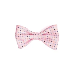 PAPILLON ANNODATO IN SETA ROSA Microfantasia geometrica