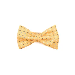 PAPILLON ANNODATO IN SETA GIALLO Microfantasia geometrica