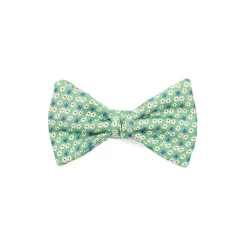 PAPILLON ANNODATO IN SETA VERDE CHIARO Microfantasia geometrica