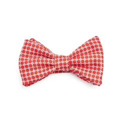 PAPILLON ANNODATO IN SETA ROSSO Microfantasia geometrica