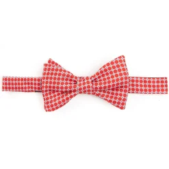 PAPILLON ANNODATO IN SETA ROSSO Microfantasia geometrica