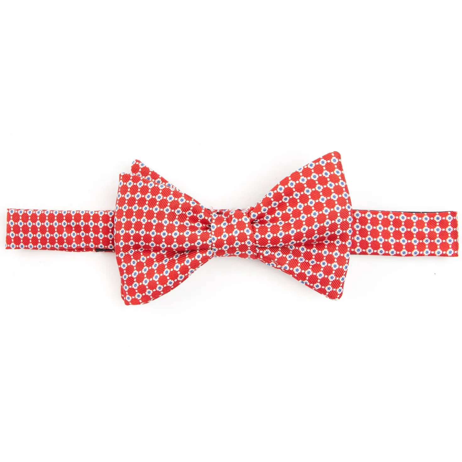 PAPILLON ANNODATO IN SETA ROSSO Microfantasia geometrica