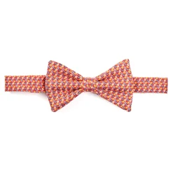 PAPILLON ANNODATO IN SETA ROSSO Microfantasia geometrica