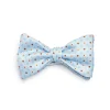 PAPILLON ANNODATO IN SETA AZZURRO Microfantasia fiore