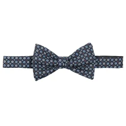 PAPILLON ANNODATO IN SETA BLU SCURO Microfantasia fiore