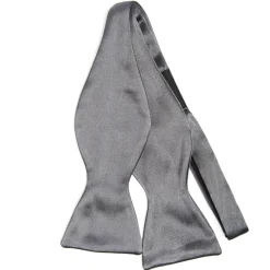 PAPILLON DA ANNODARE IN RASO DI SETA GRIGIO SCURO Tinta unita