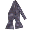 PAPILLON DA ANNODARE IN SETA BLU SCURO Microfantasia fiore
