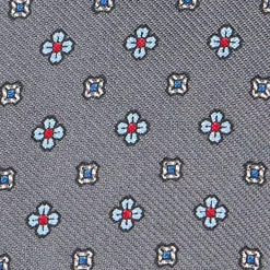 PAPILLON DA ANNODARE IN SETA GRIGIO SCURO Microfantasia fiore