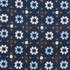 PAPILLON DA ANNODARE IN SETA BLU SCURO Microfantasia fiore