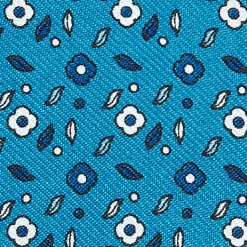PAPILLON DA ANNODARE IN SETA BLU MEDIO Microfantasia fiore