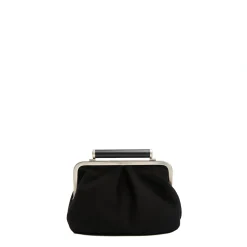 PARTY CLUTCH NERA In camoscio e pelle