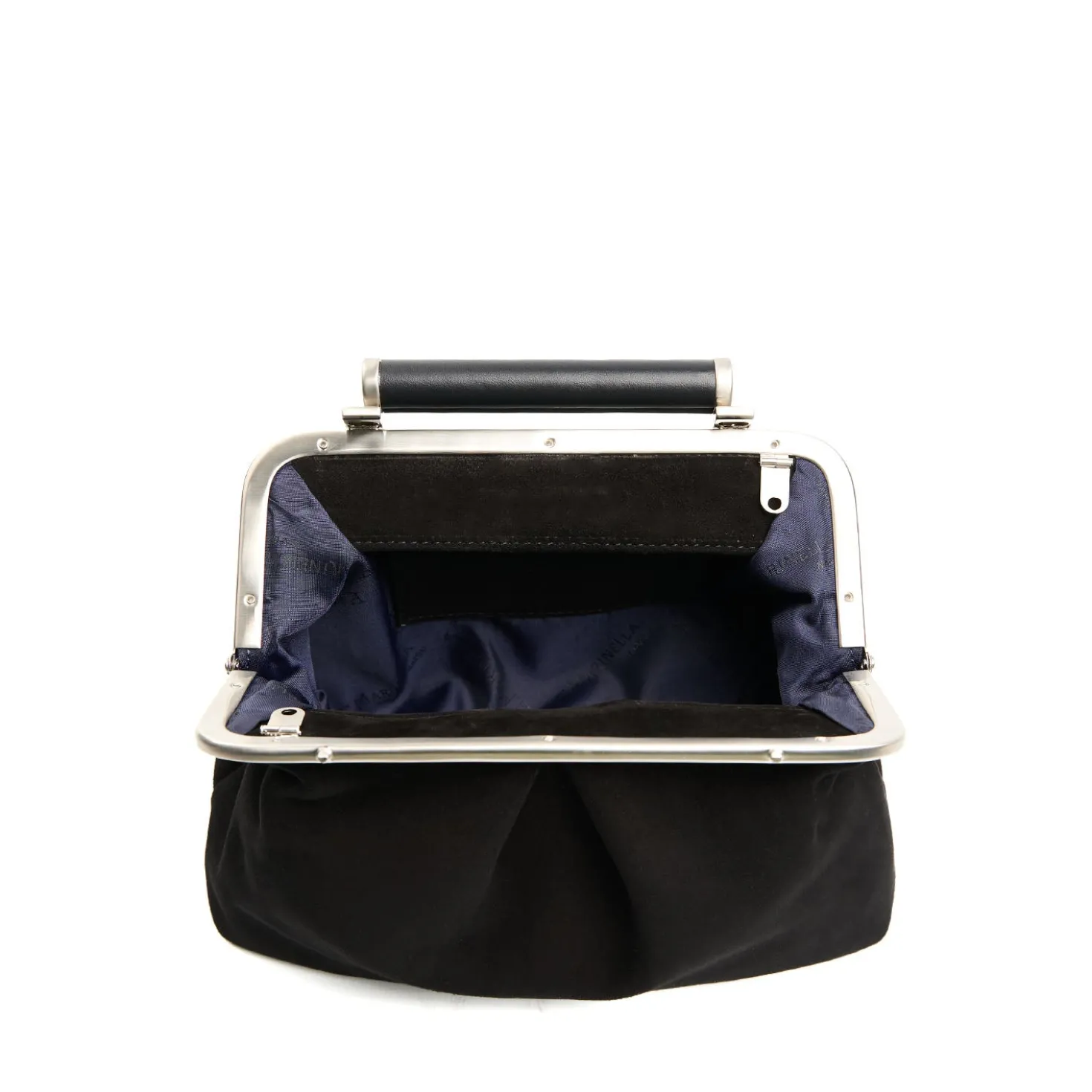 PARTY CLUTCH NERA In camoscio e pelle