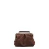 PARTY CLUTCH TESTA MORO In camoscio e pelle