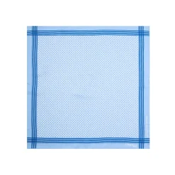 POCHETTE DA TASCHINO IN SETA STAMPATA A MANO BLU SCURO Pois