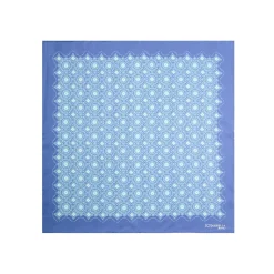 POCHETTE DA TASCHINO IN SETA STAMPATA A MANO AZZURRA Macrofantasia fiore