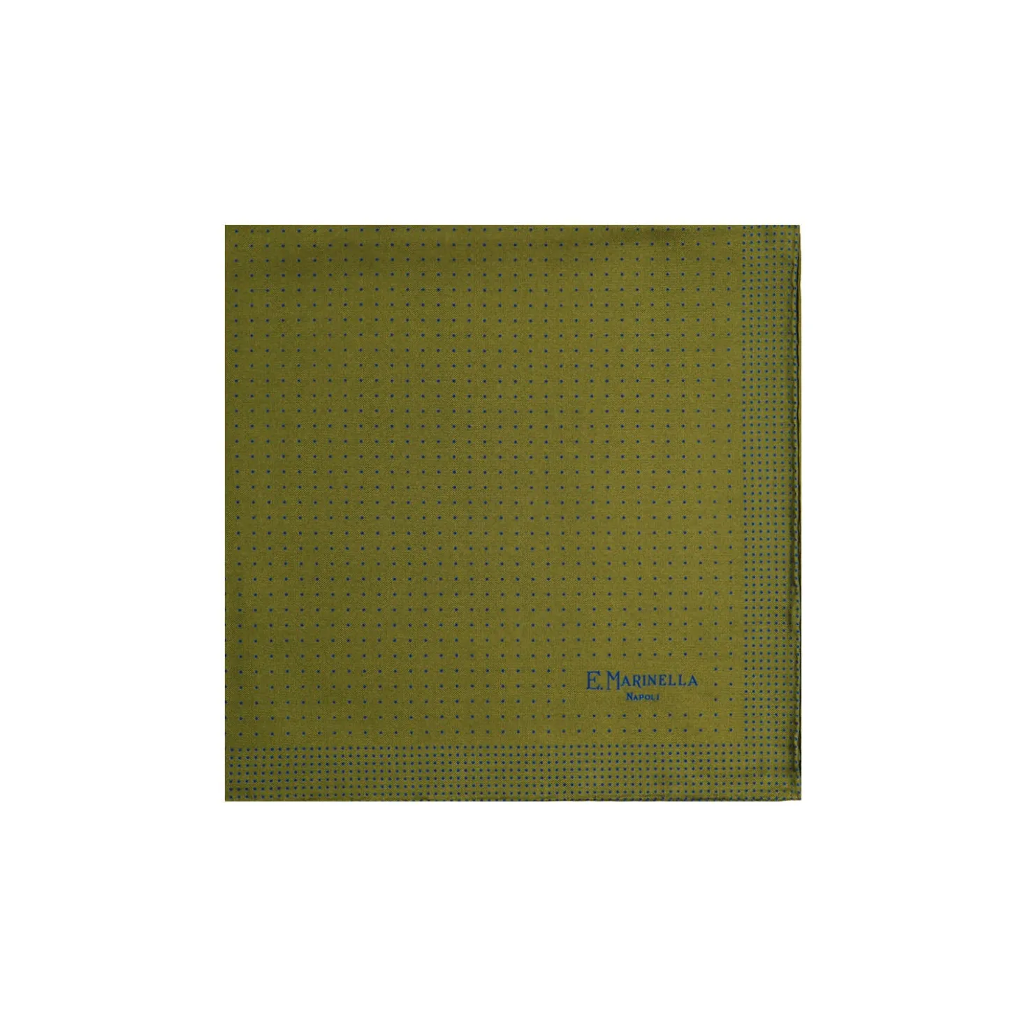 POCHETTE DA TASCHINO IN SETA STAMPATA A MANO VERDE OLIVA Pois
