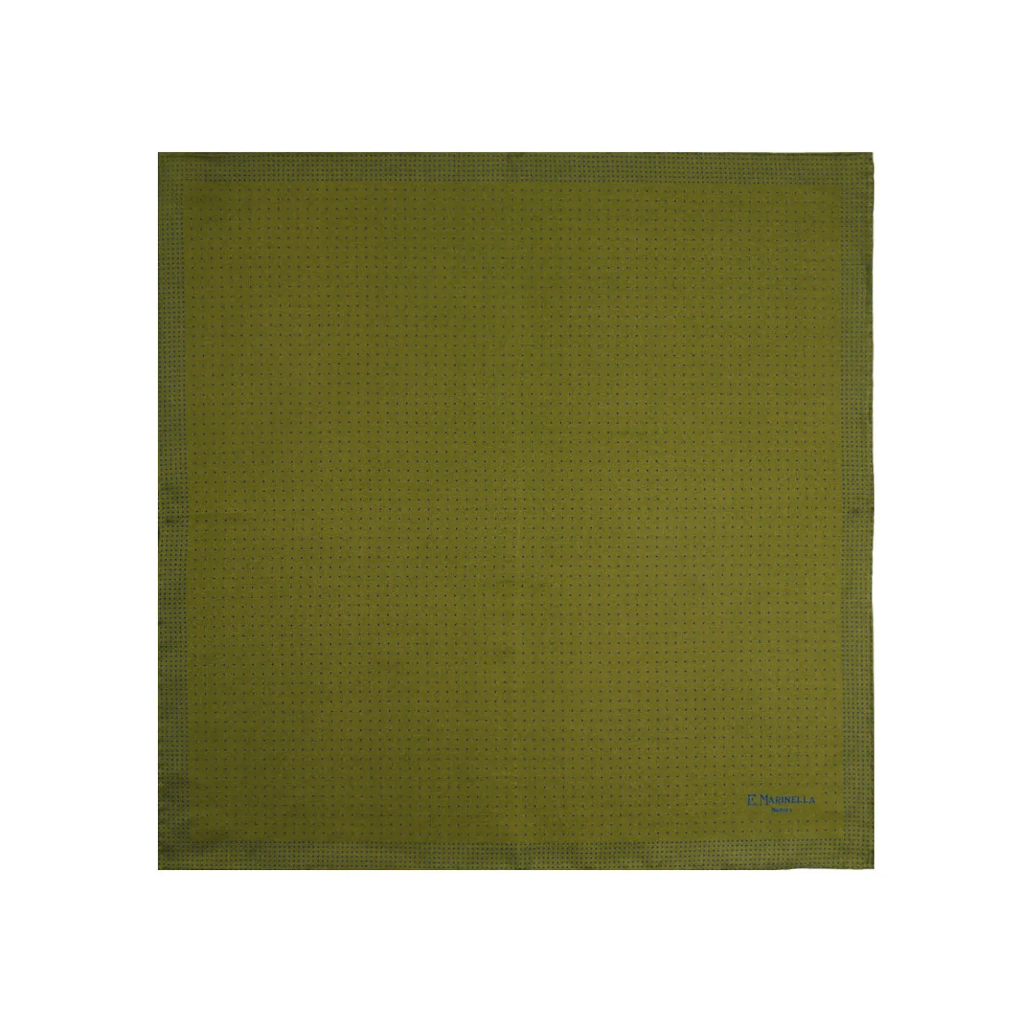 POCHETTE DA TASCHINO IN SETA STAMPATA A MANO VERDE OLIVA Pois