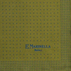 POCHETTE DA TASCHINO IN SETA STAMPATA A MANO VERDE OLIVA Pois