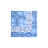 POCHETTE DA TASCHINO IN SETA STAMPATA A MANO BLU MEDIO Microfantasia fiore