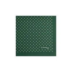 POCHETTE DA TASCHINO IN SETA STAMPATA A MANO VERDE SCURO Macrofantasia fiore