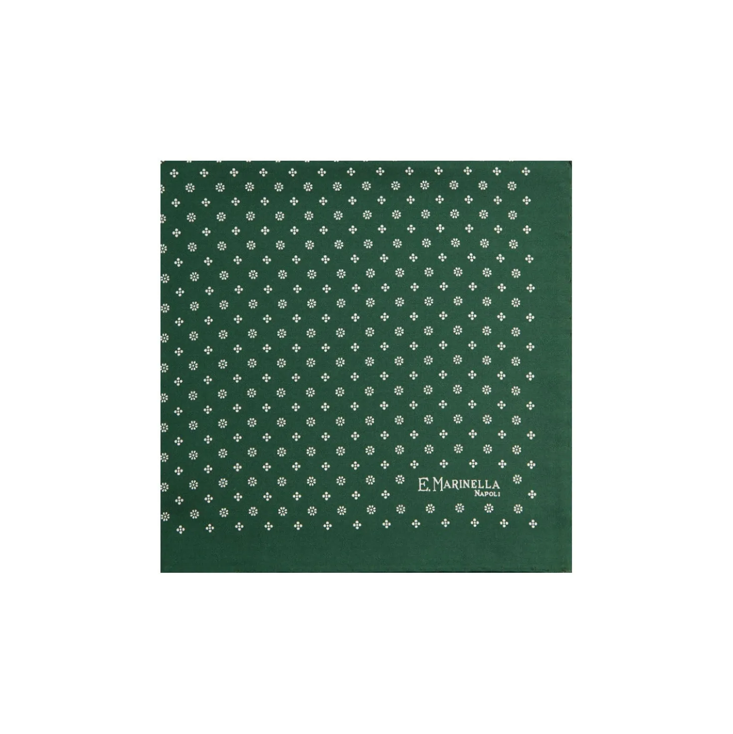 POCHETTE DA TASCHINO IN SETA STAMPATA A MANO VERDE SCURO Macrofantasia fiore