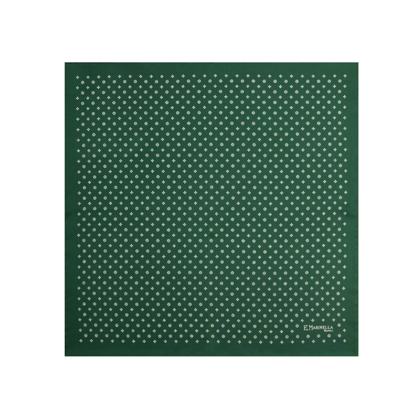 POCHETTE DA TASCHINO IN SETA STAMPATA A MANO VERDE SCURO Macrofantasia fiore