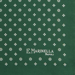 POCHETTE DA TASCHINO IN SETA STAMPATA A MANO VERDE SCURO Macrofantasia fiore